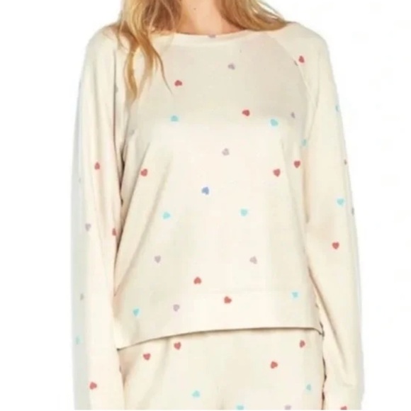 Wildfox Oatmeal Mini Hearts Sweatshirt - Picture 1 of 7